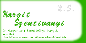 margit szentivanyi business card