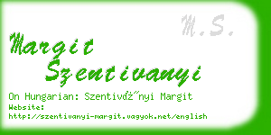 margit szentivanyi business card